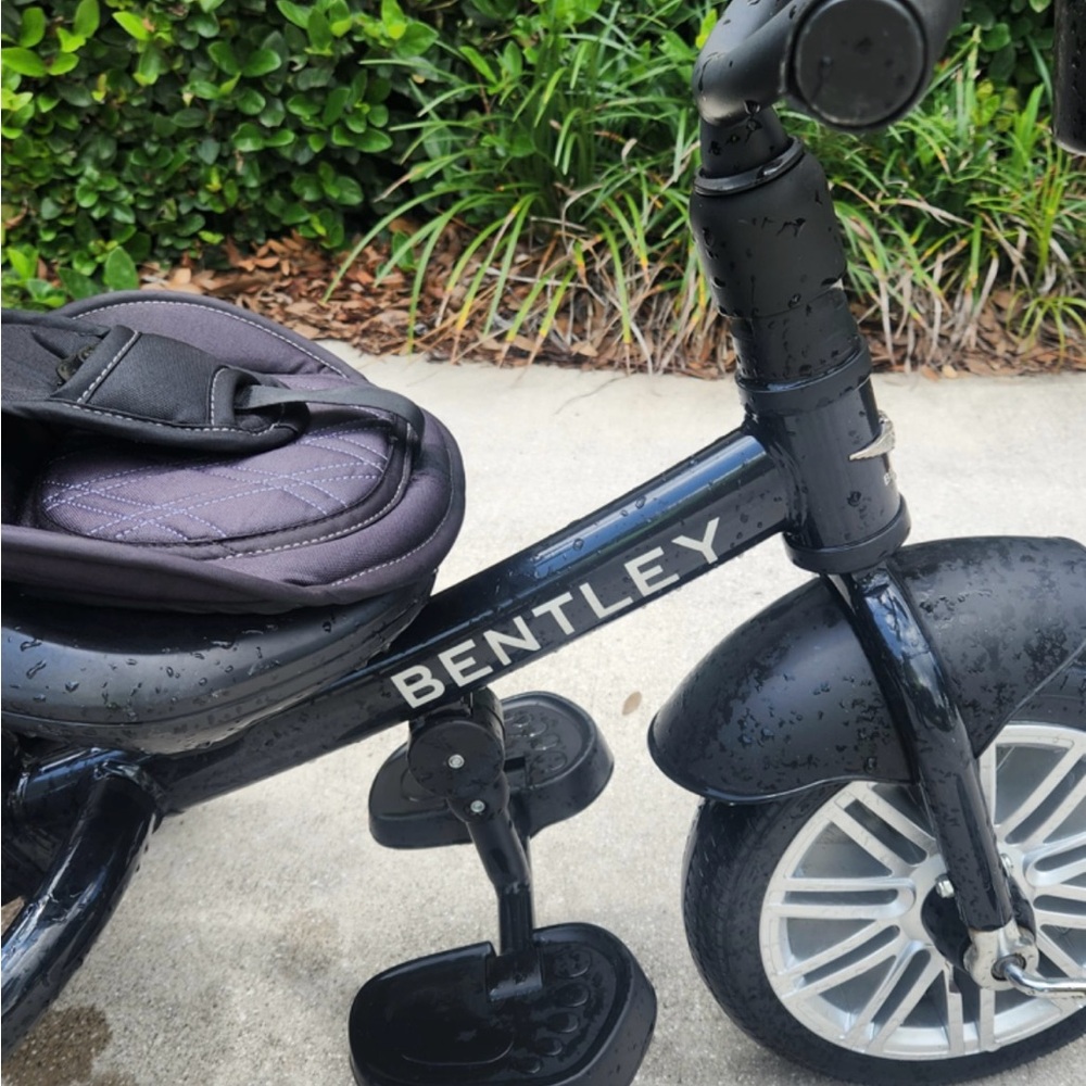 Black Bentley Tricycle with Padded Seat and Sturdy Frame